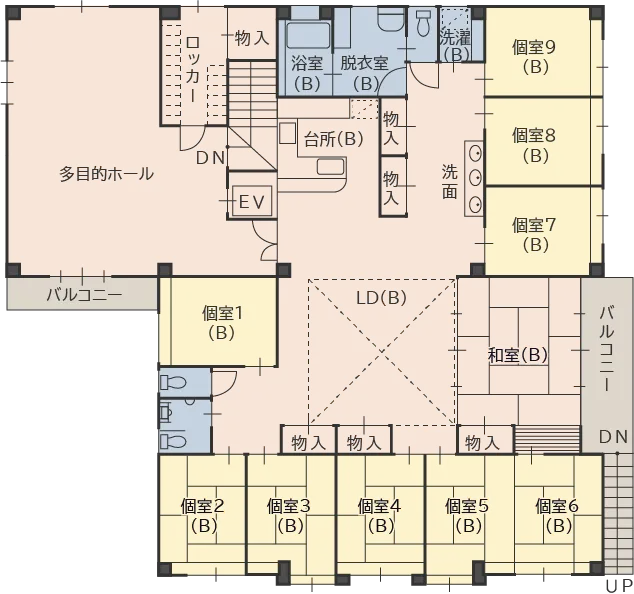 グループホーム愛和2階フロアマップ